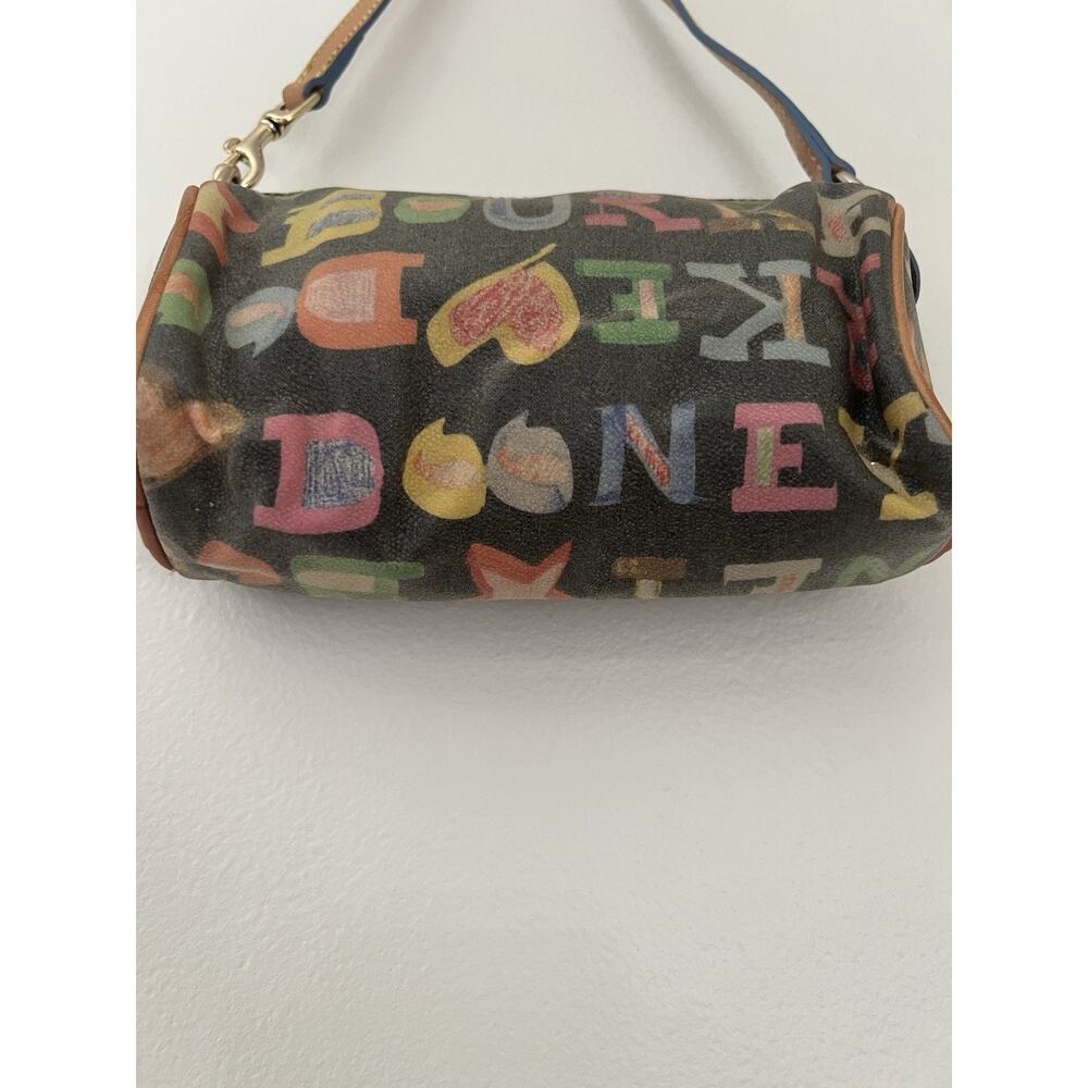 Dooney And Bourke Mini Barrel Bag Scribble Multicolor Monogram Y2K Vintage - Picture 9 of 14